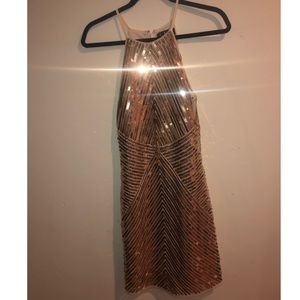 Lulus gold sequin dress